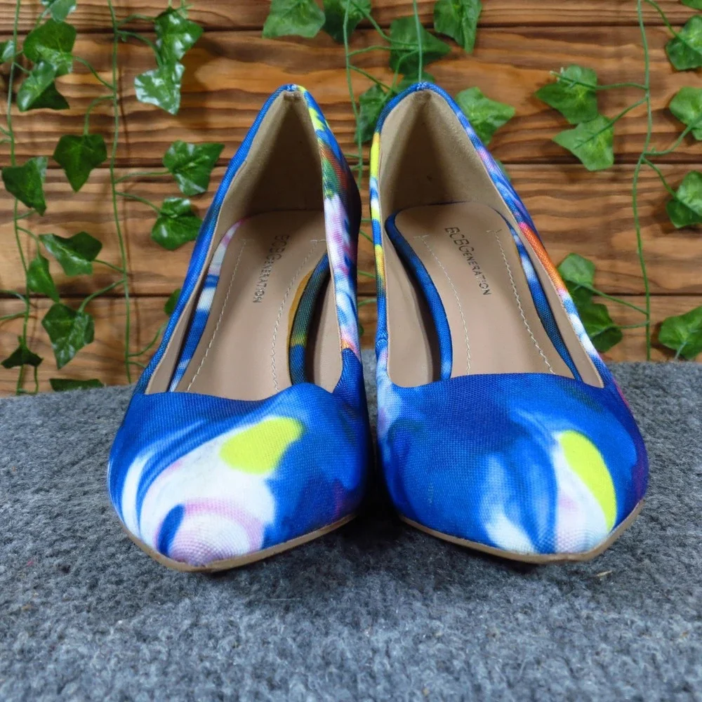 BCBGeneration Gaminkh Women Pump Size‎ 6B Dress Wedding Blue Abstract Floral